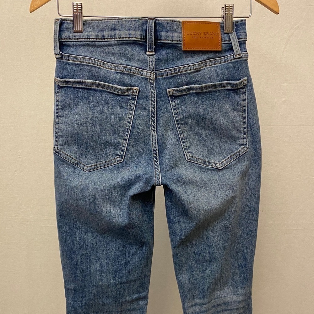 Lucky Brand 2/26 Bridgette High Rise Skinny Ankle Jeans Fray Hem Button Fly - Picture 7 of 14